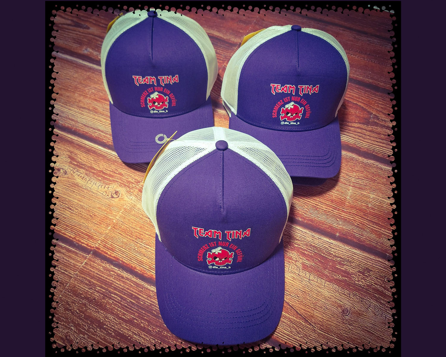 Team Tina Trucker-Kappe Purple/White